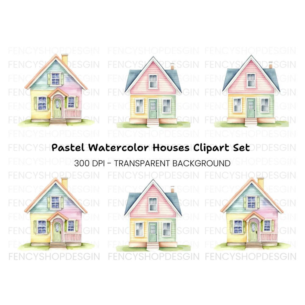 Charming Houses Clipart Bundle