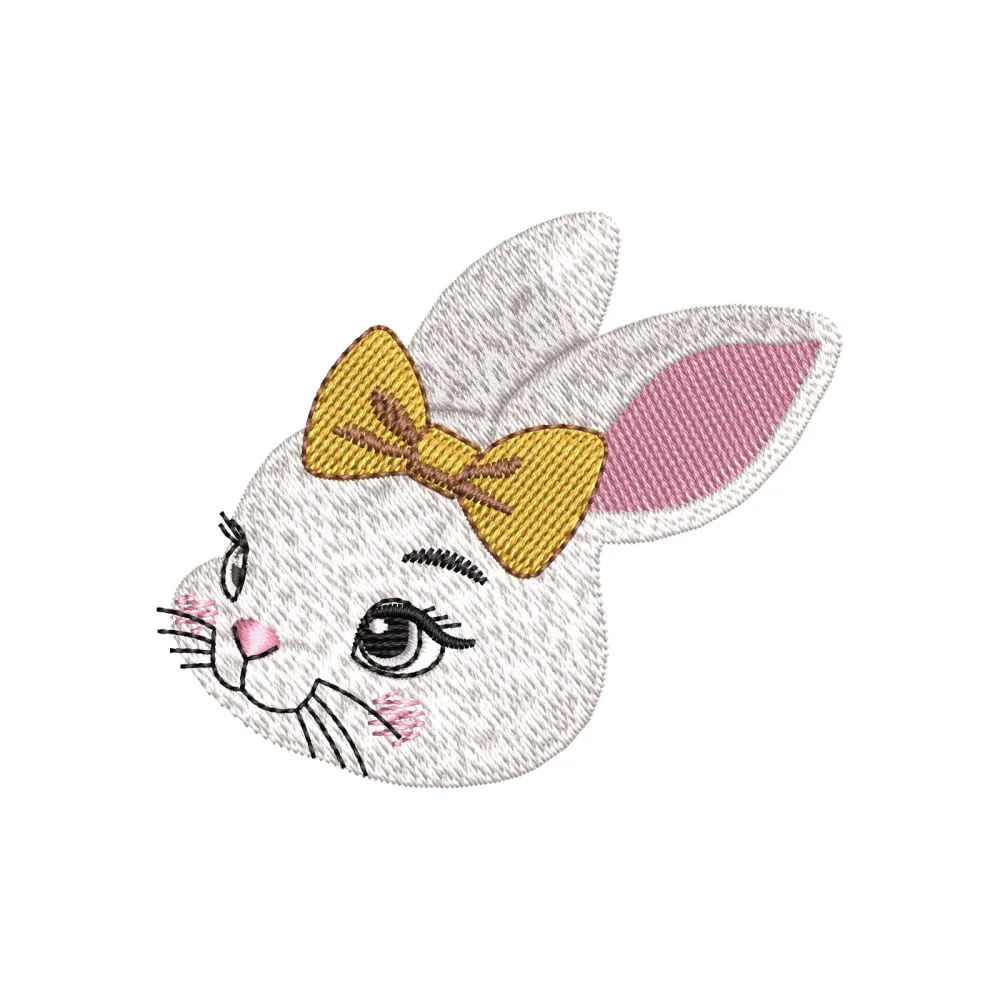 Rabbit Head Embroidery Design