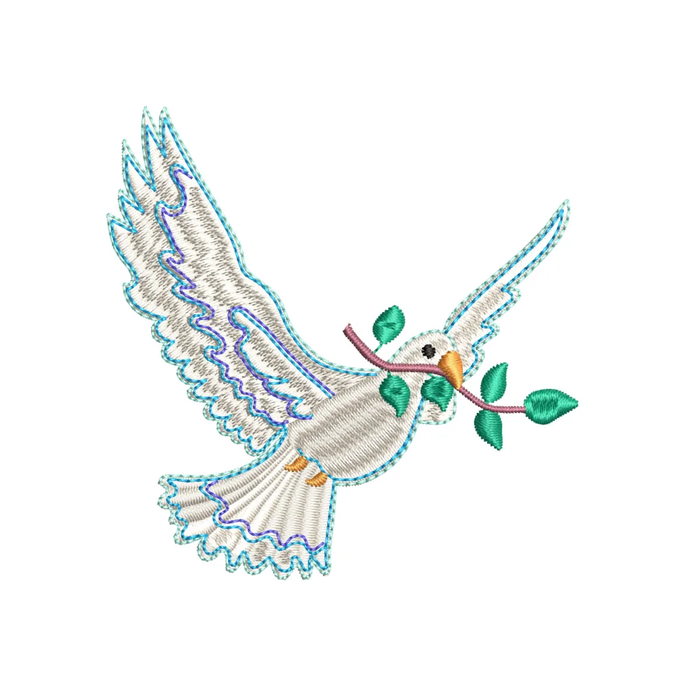 Bird Of Peace Embroidery Design