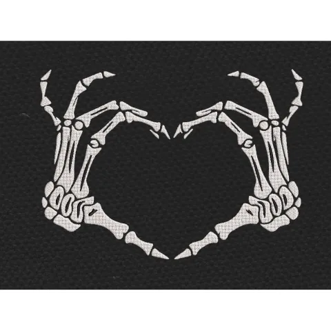 Skeleton Heart Embroidery Design