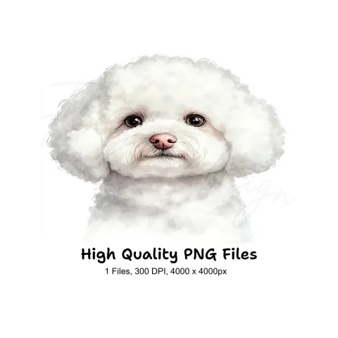 Bichon Frise Puppy Face Clipart Bundle