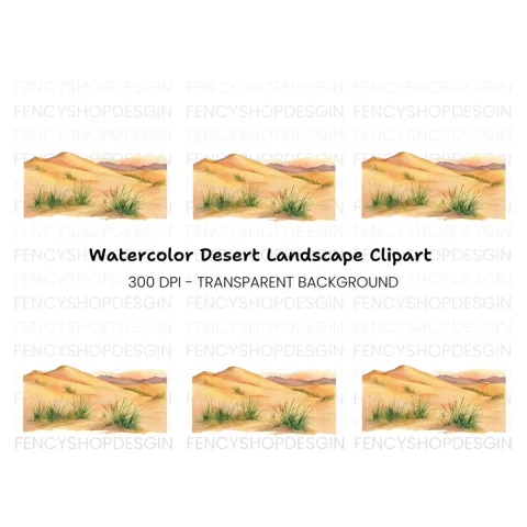 Desert Landscape Dunes Clipart Bundle