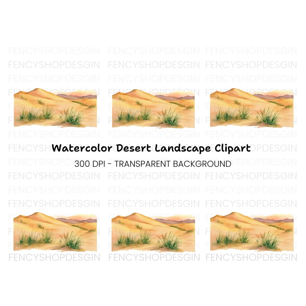 Desert Landscape Dunes Clipart Bundle