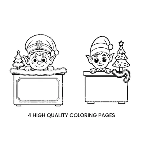 Christmas Elf Police Officer Coloring Books
