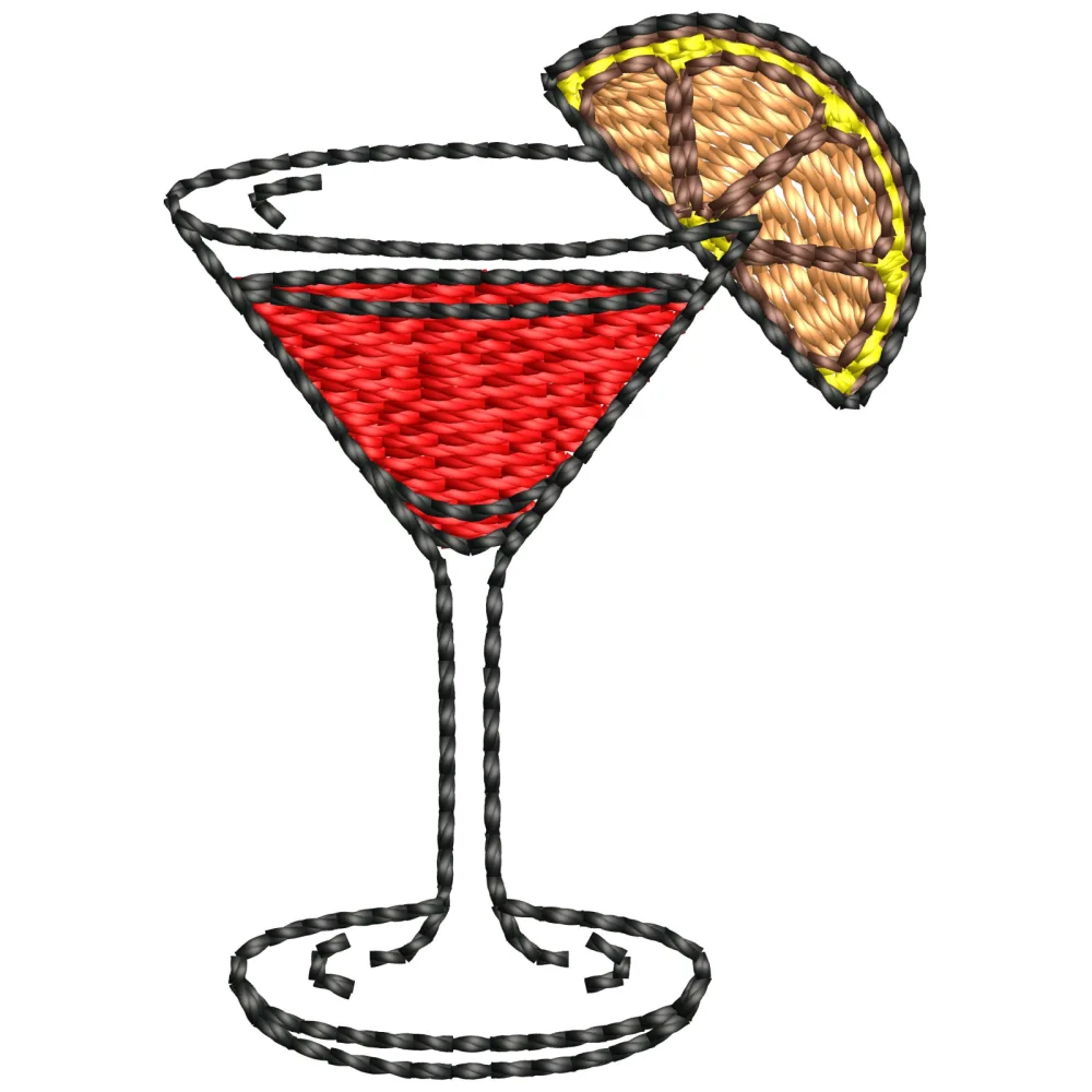 Red Drink Embroidery Design