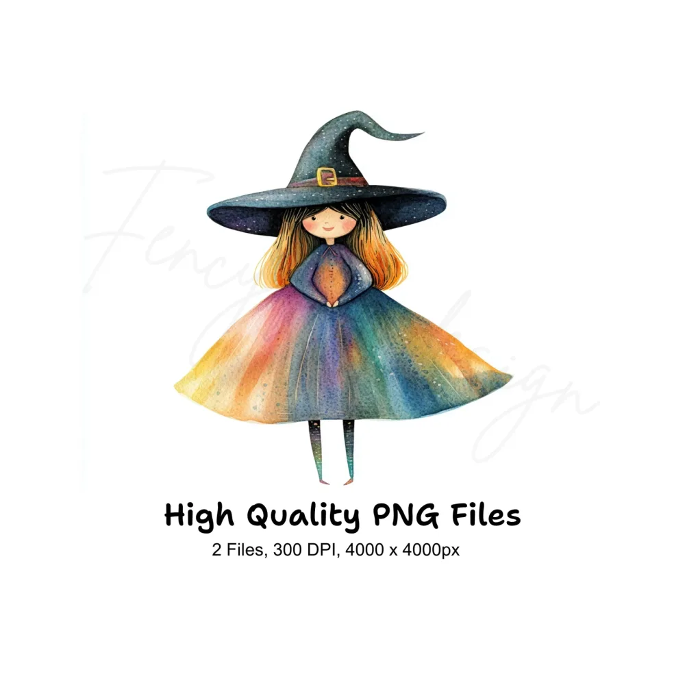 Cute Little Witch Clipart Bundle
