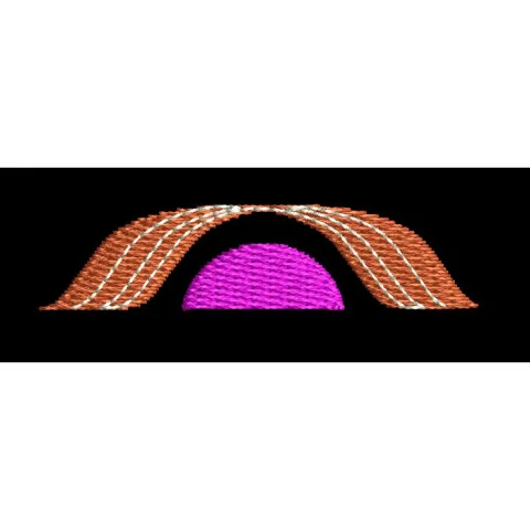 Semicircular Sunset Arch Embroidery Design