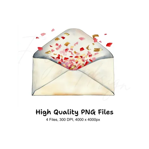 Confetti Burst Envelopes Clipart Bundle