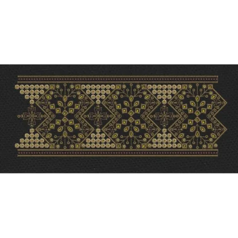 Black Golden Diamond Jaal Panel Black & Dark Gold Embroidery Design