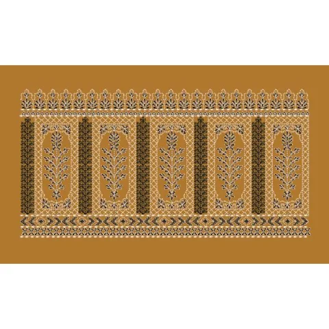 Golden Background And Vertical Lines Jacquard Border Embroidery Design