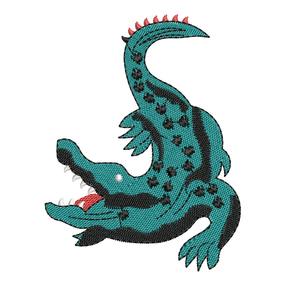 Cruel Alligator Embroidery Design