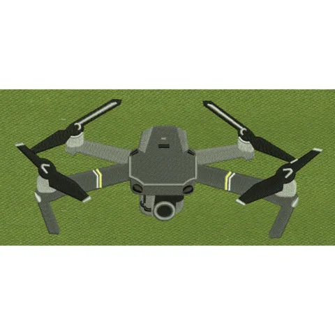 Quadcopter Drone Grey Embroidery Design