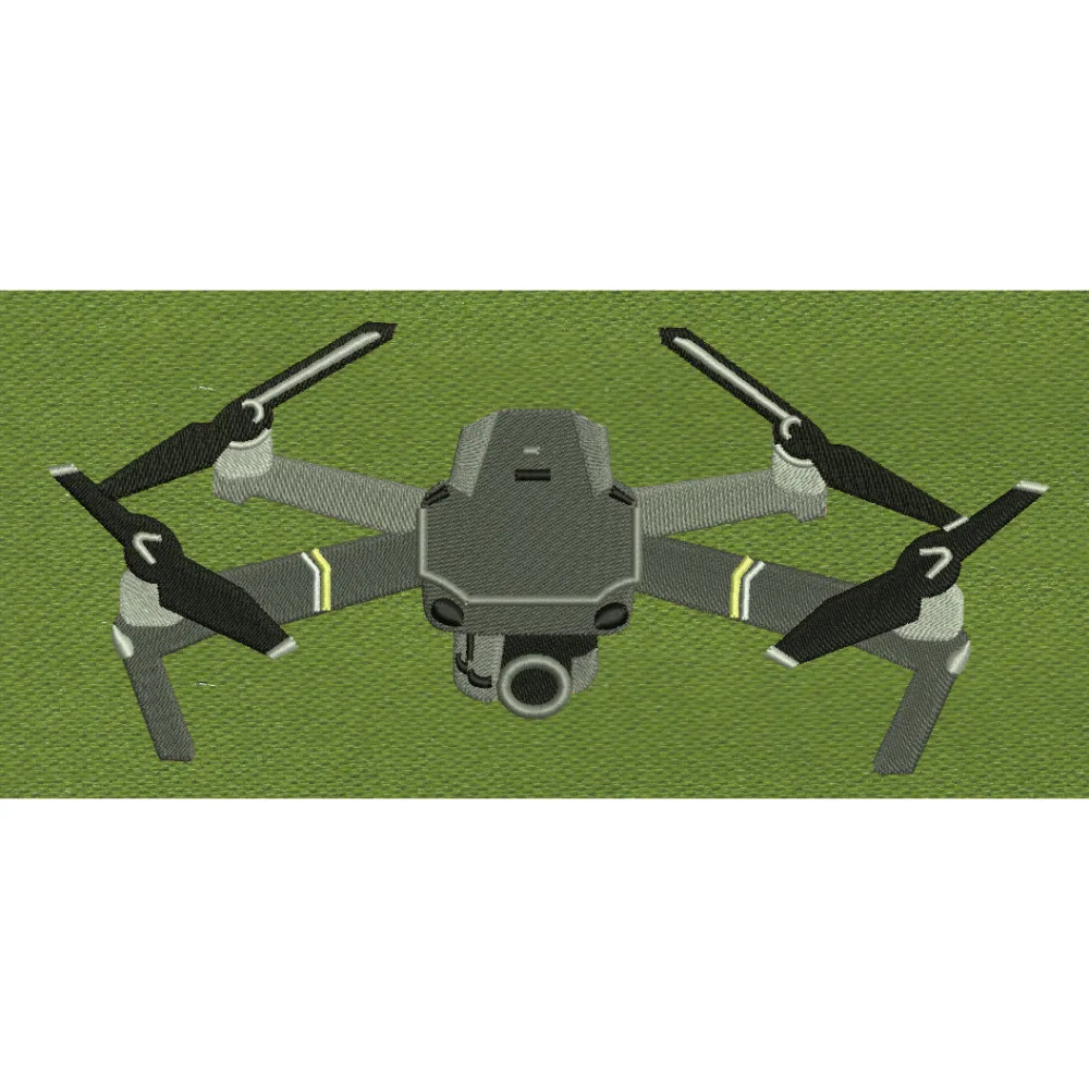 Quadcopter Drone Grey Embroidery Design