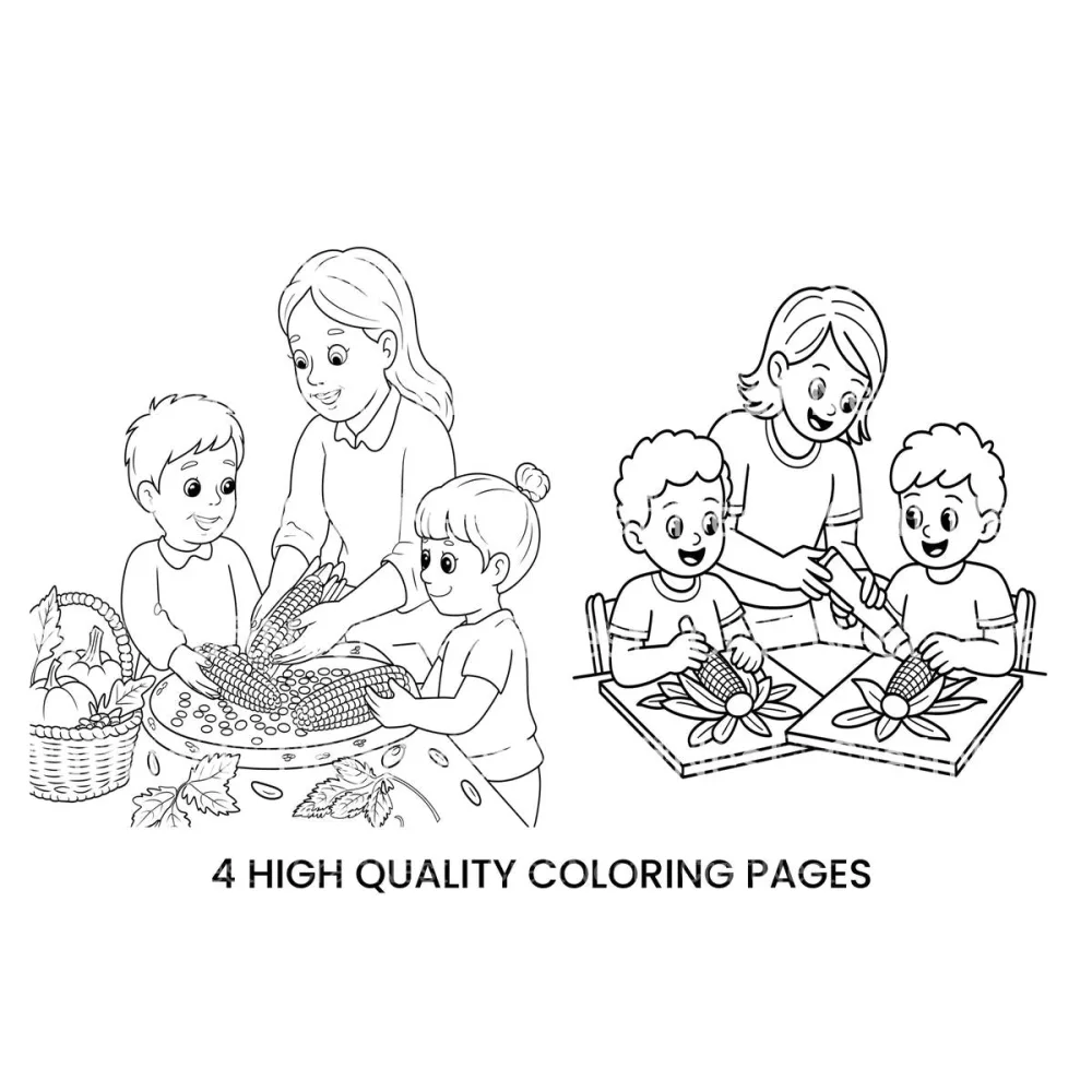 Harvest Festival Thanksgiving Coloring Books