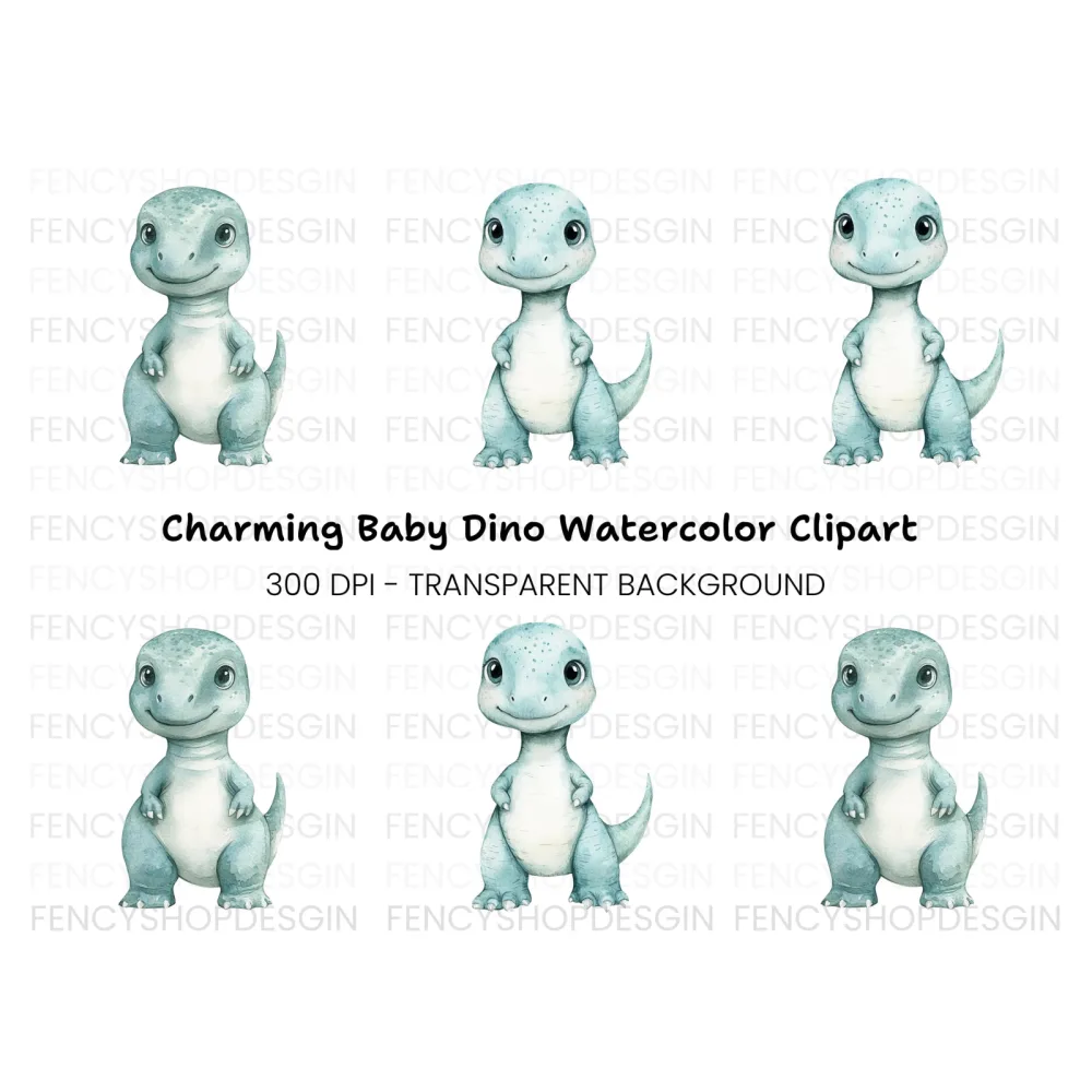 Sweet Baby Dinosaur Duo Clipart Bundle