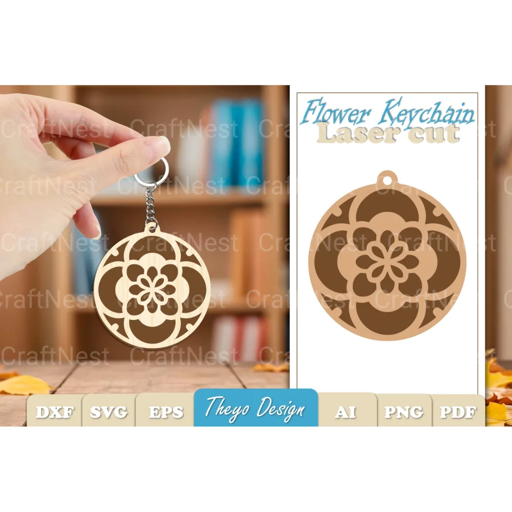 Flower Mandala Keychain SVG Bundle