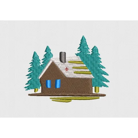 Cabin Embroidery Design