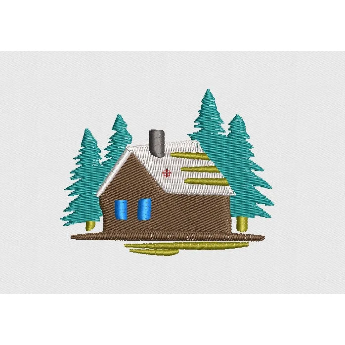 Cabin Embroidery Design