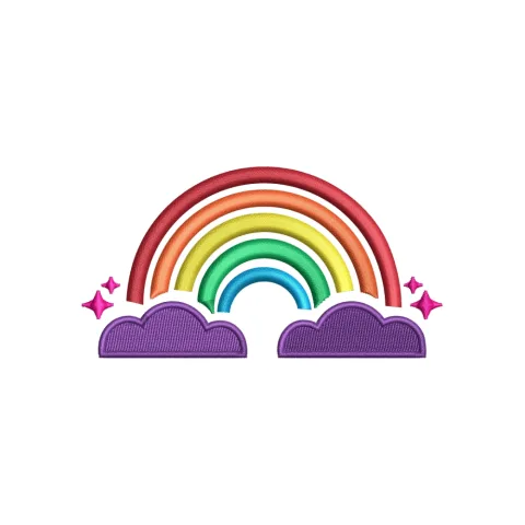 Rainy Rainbow Embroidery Design