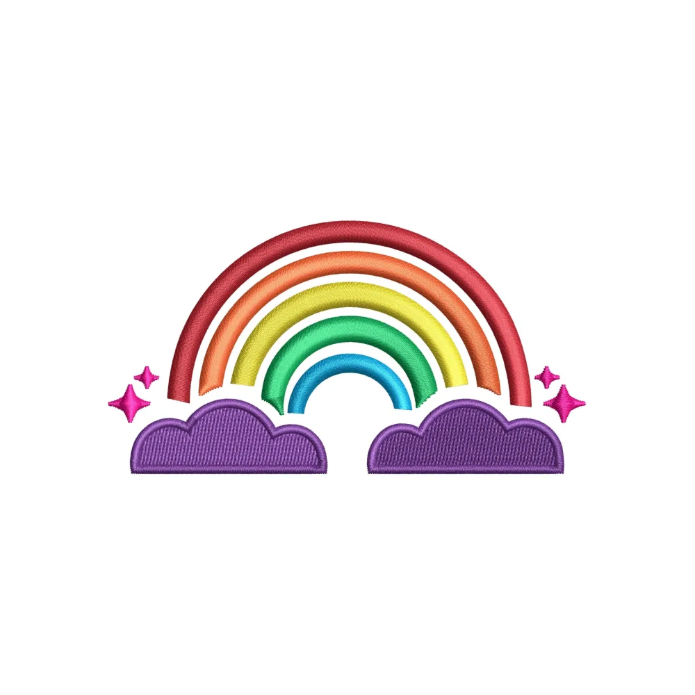 Rainy Rainbow Embroidery Design