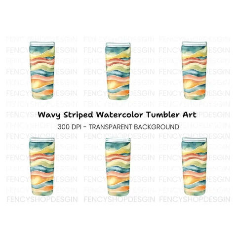 Wavy Tumbler Clipart Bundle