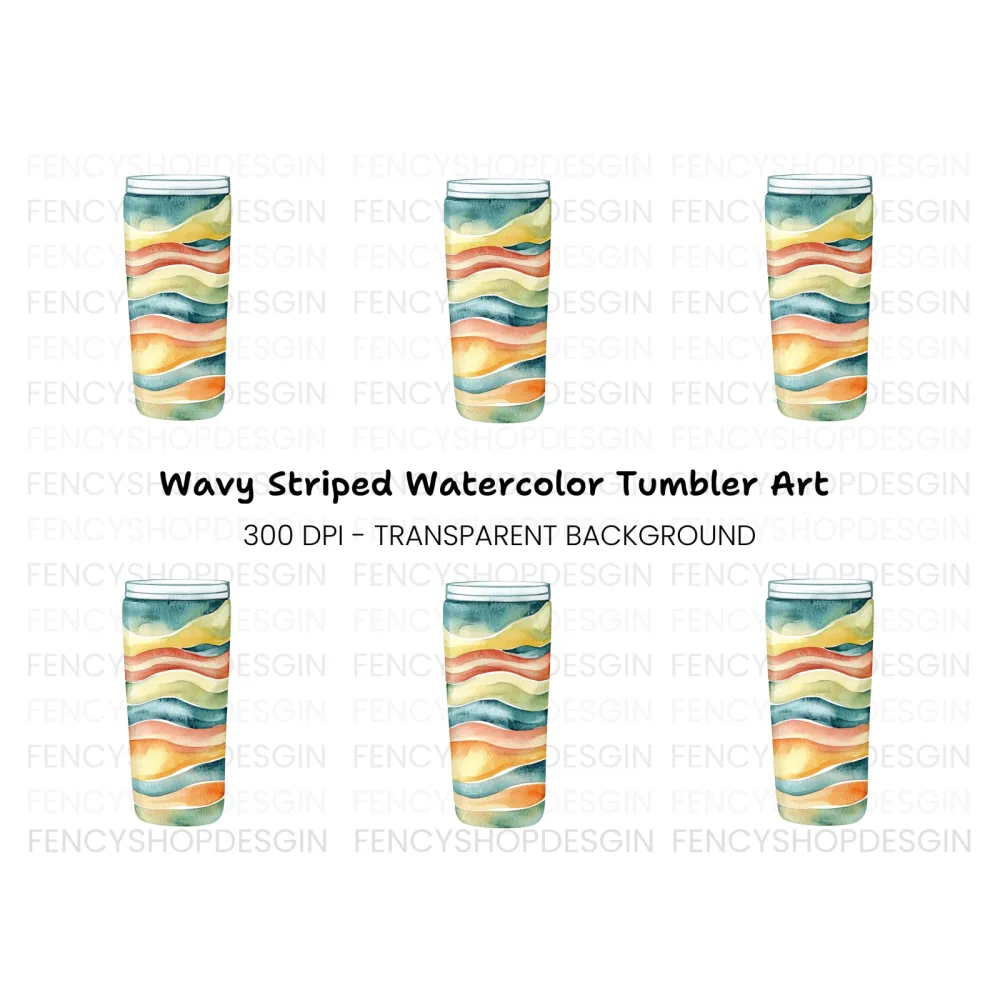 Wavy Tumbler Clipart Bundle