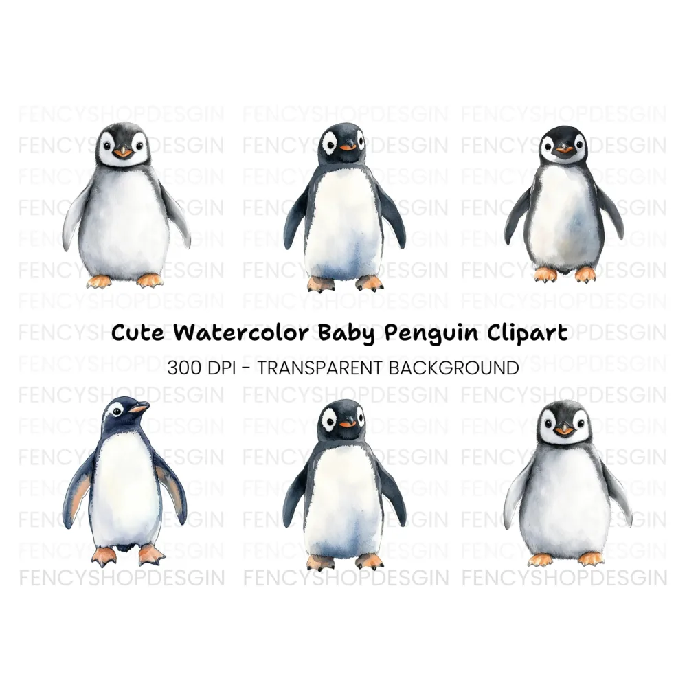 Cute Penguin Clipart Bundle
