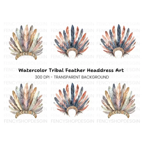 Native American Headdress Clipart Bundle