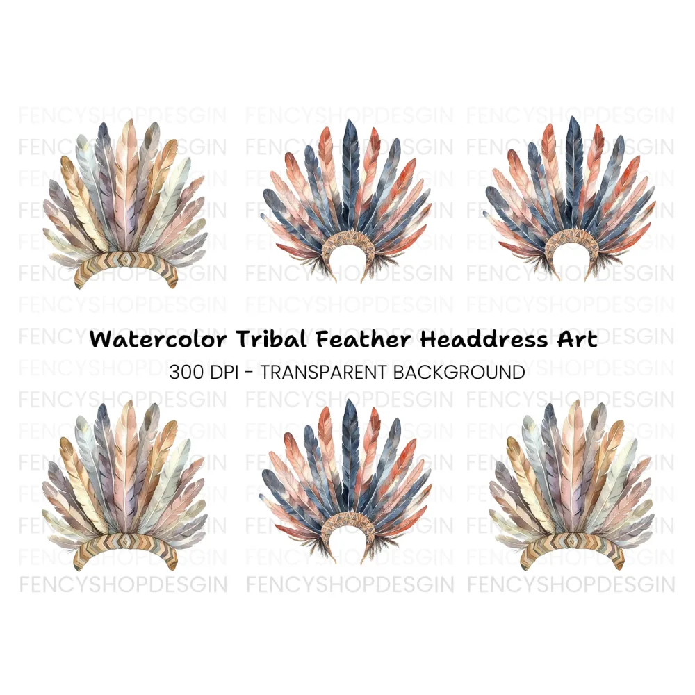 Native American Headdress Clipart Bundle
