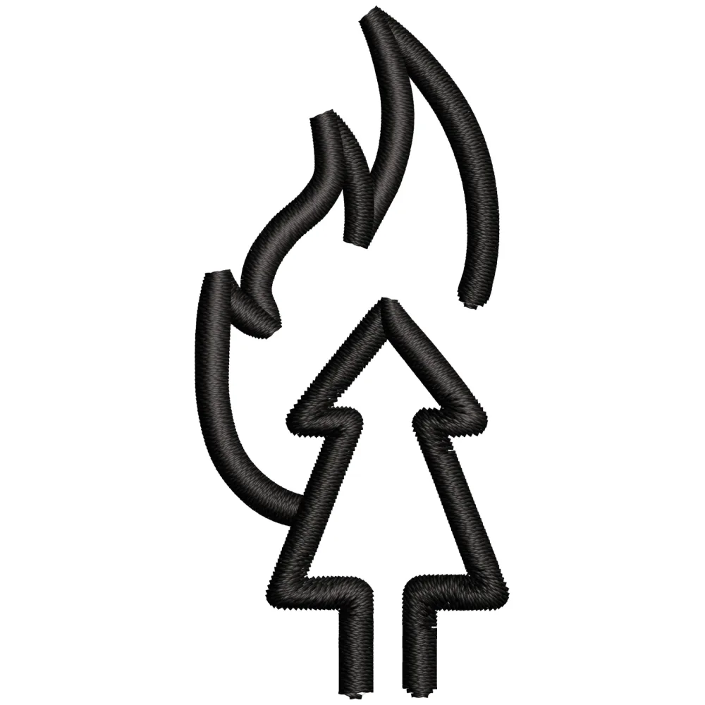 House Fire Embroidery Design