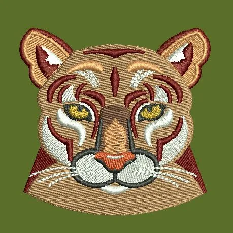 Tiger Face Wildlife Embroidery Design