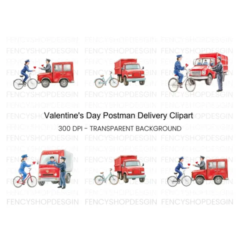 Valentine's Day Delivery Clipart Bundle