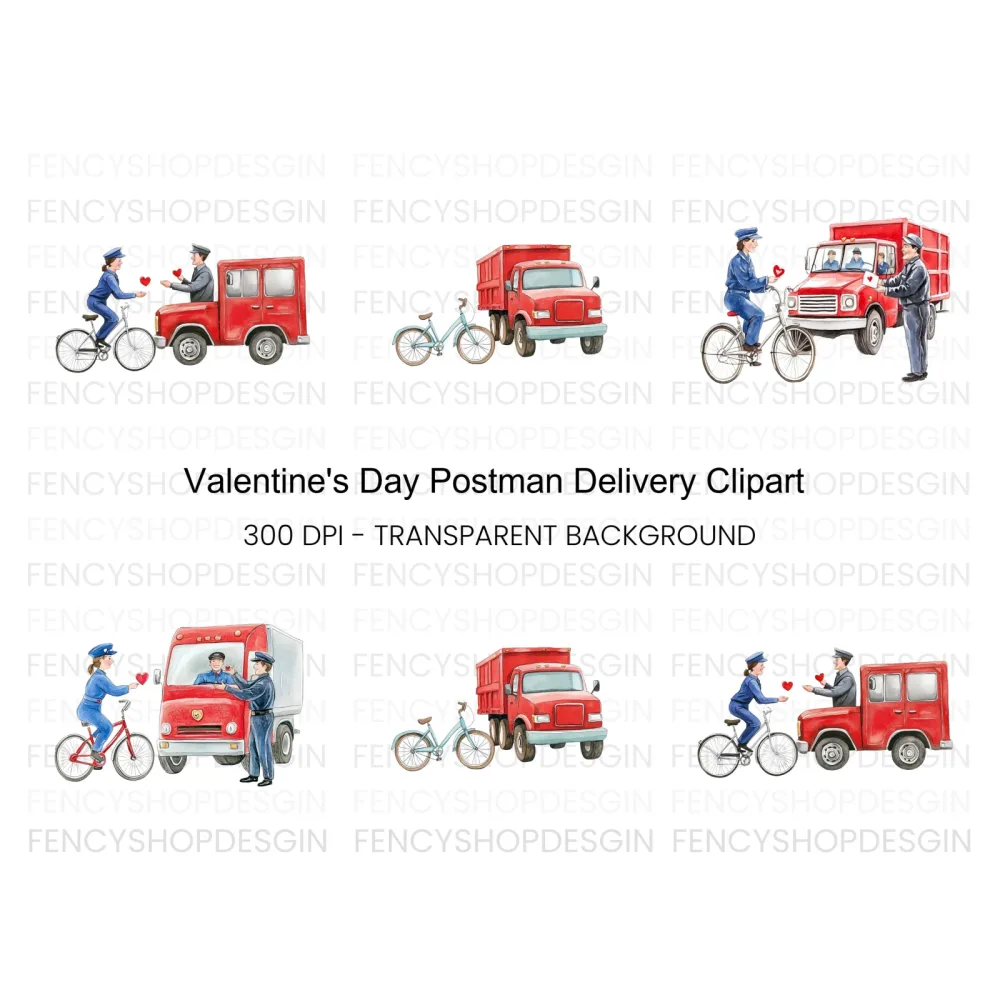 Valentine's Day Delivery Clipart Bundle