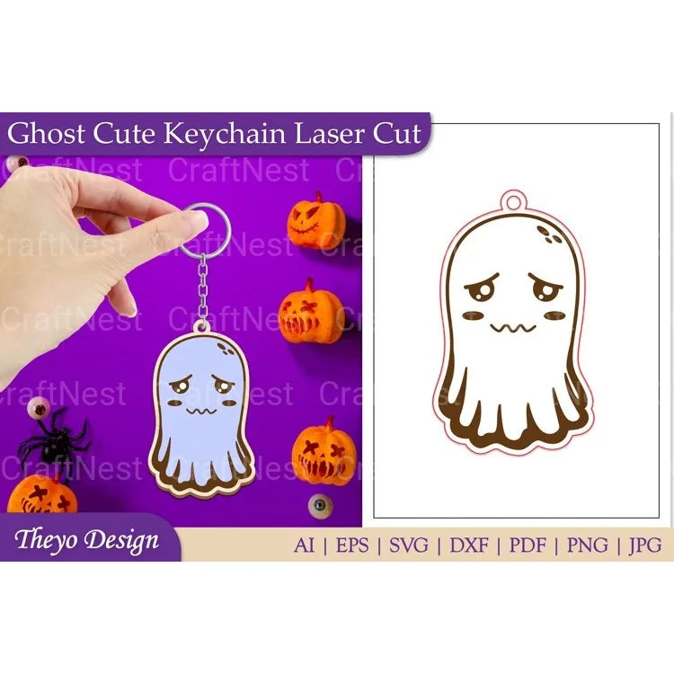Ghost Keychain from Ghost Keychain SVG Bundle