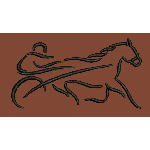Harness Racing Line Art Embroidery Design