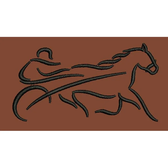 Harness Racing Line Art Embroidery Design