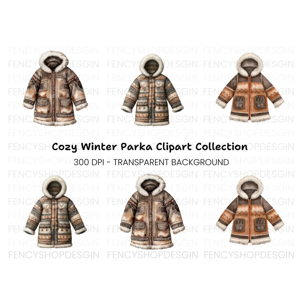Winter Parka Clipart Bundle