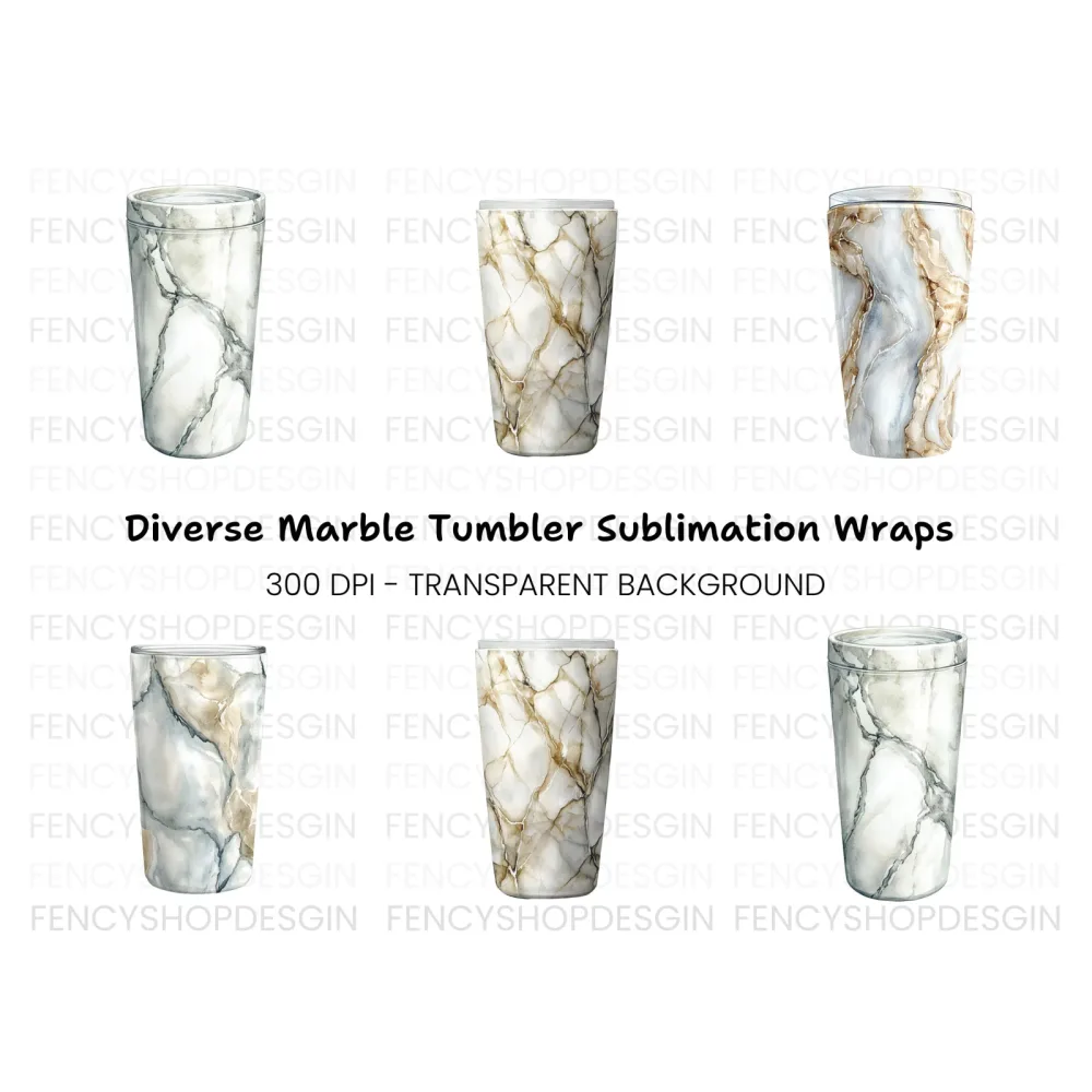 Marble Tumbler Clipart Bundle