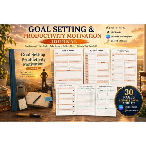 Goal Setting Productivity Motivation Journal
