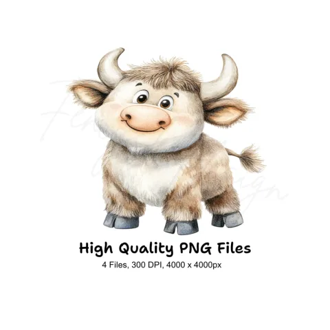 Adorable Baby Bull Clipart Bundle