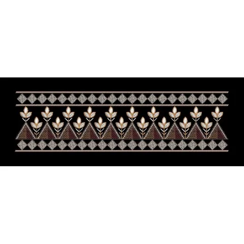 Triangular Floral Lattice Border Embroidery Design