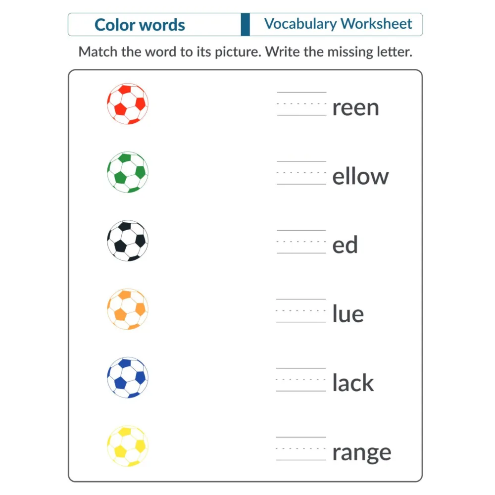 Kindergarten Color Words Shapes and Color by Number Worksheets