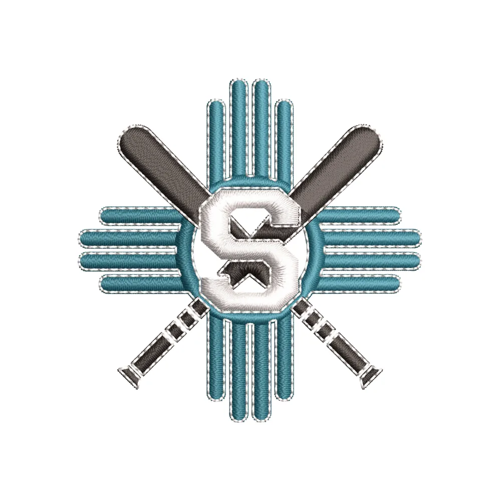 Base Bat Cross Embroidery Design