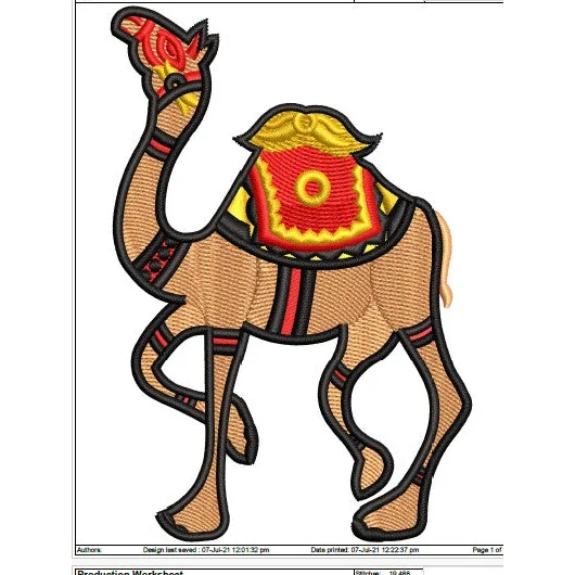 Camel Embroidery Design