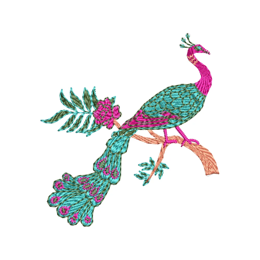 Pecock Embroidery Design