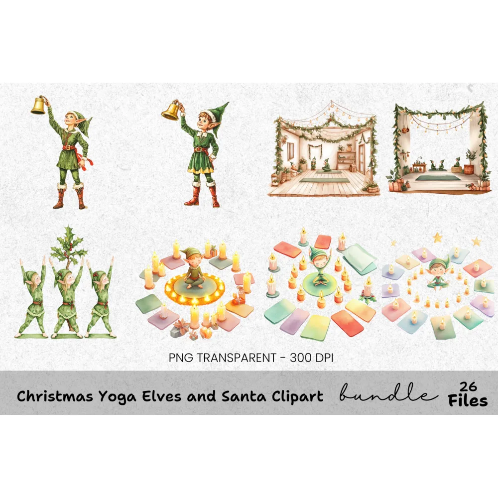 Santa and Christmas Decor Clipart Bundle