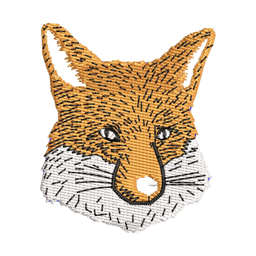 Fox Head Embroidery Design