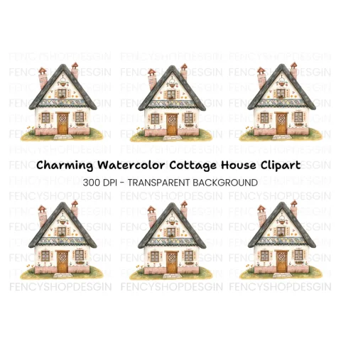 Charming Folk House Clipart Bundle