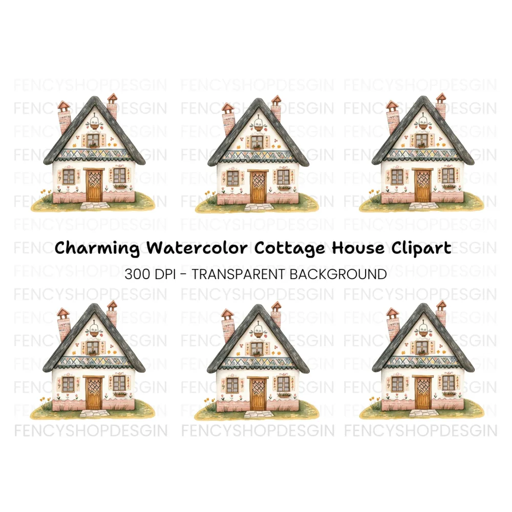 Charming Folk House Clipart Bundle