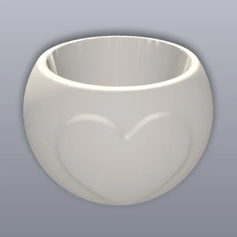 Heart Planter Table With Hole 3D Print STL File